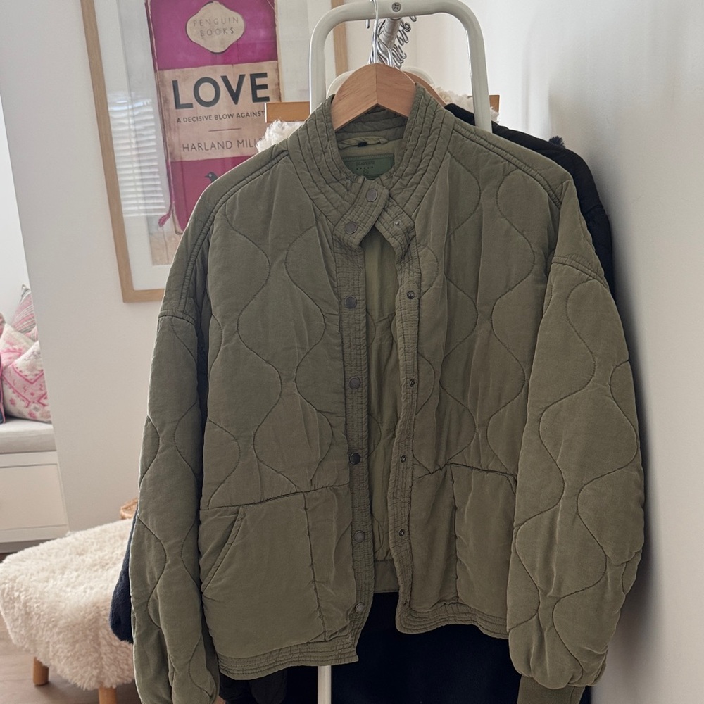 Blank NYC Olive Quilted Snap-Front Jacket - Picture 5 of 5
